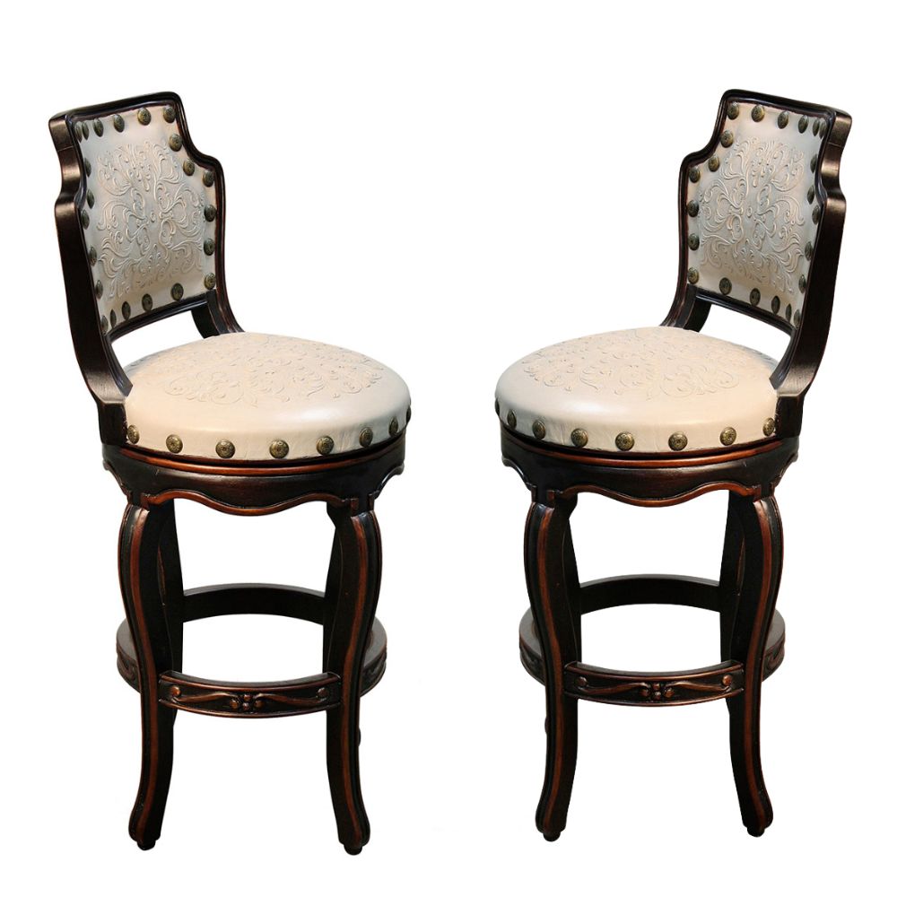 Blanca Hacienda Leather Swivel Counter Stool
