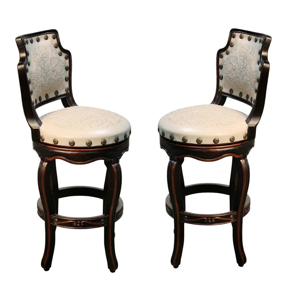Blanca Hacienda Leather Swivel Counter Stool