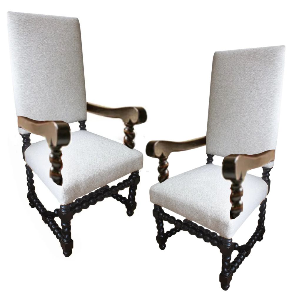 Blanco Spiral Leg Spanish Dining Chair