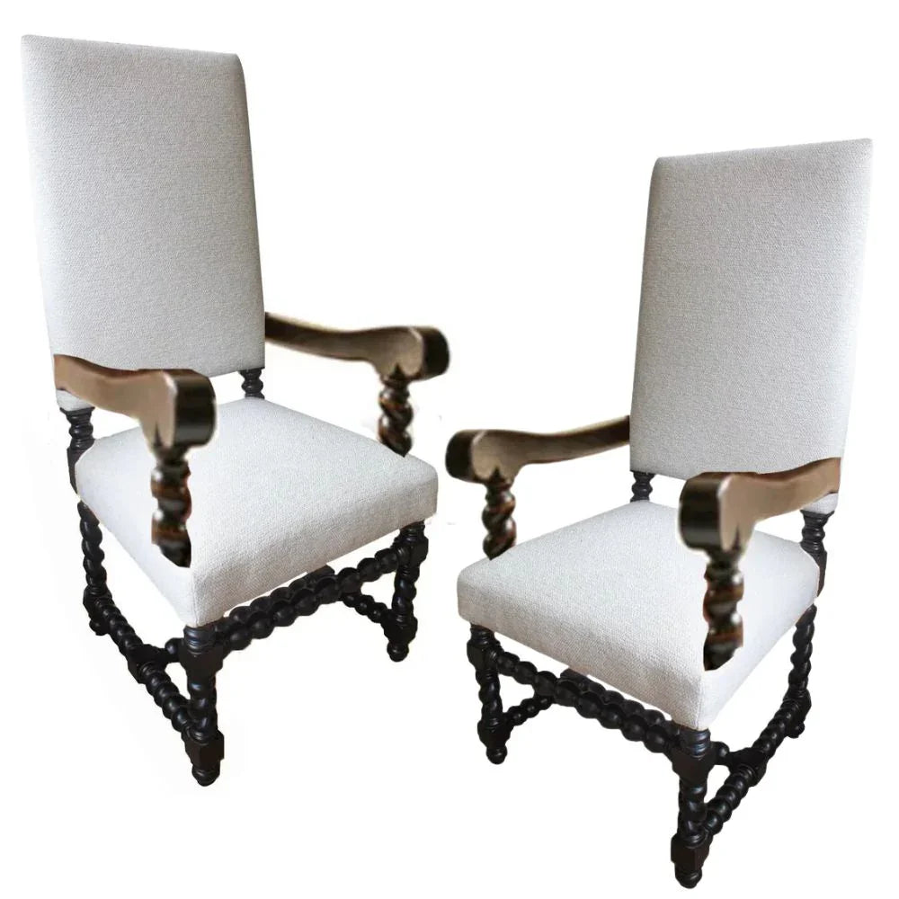 Blanco Spiral Leg Spanish Dining Chair