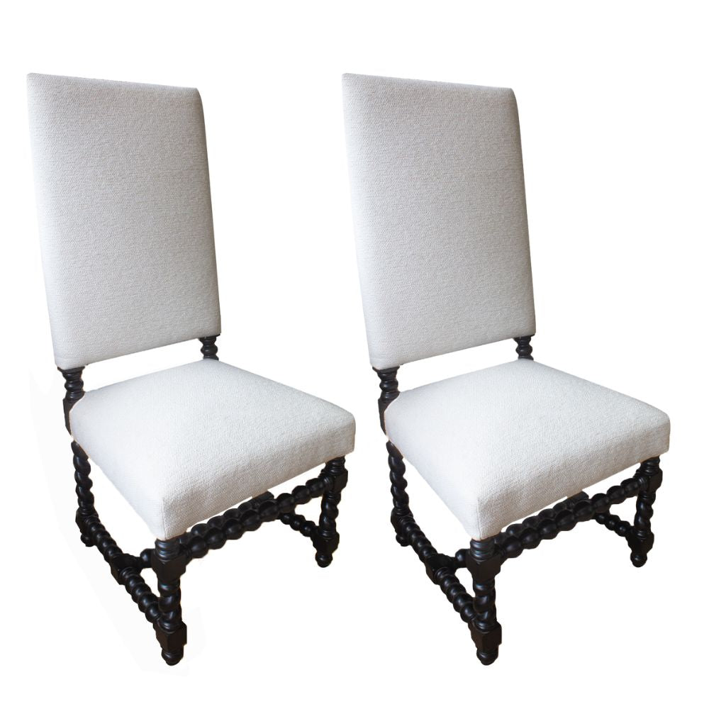 Blanco Spiral Leg Spanish Dining Chair