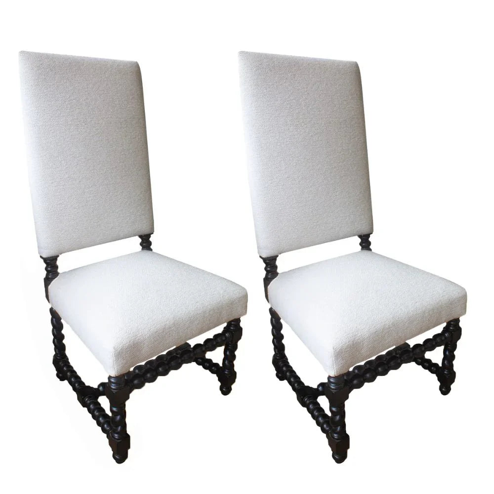 Blanco Spiral Leg Spanish Dining Chair