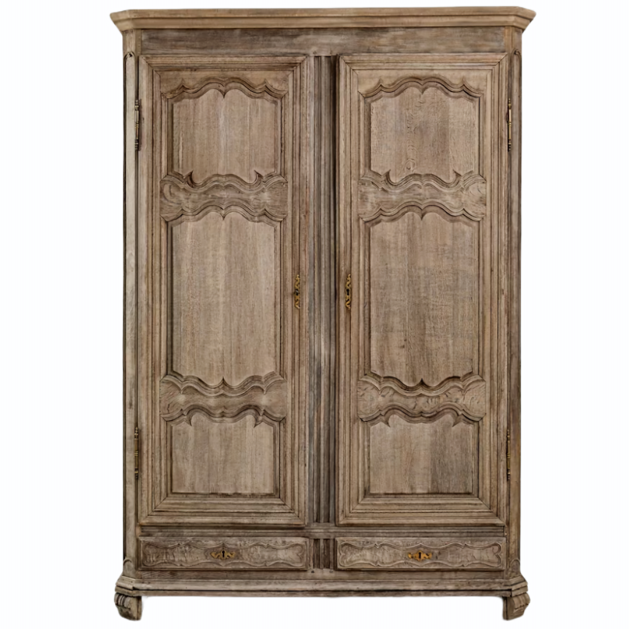 Antique French Country Carved Door Armoire, Circa 1780