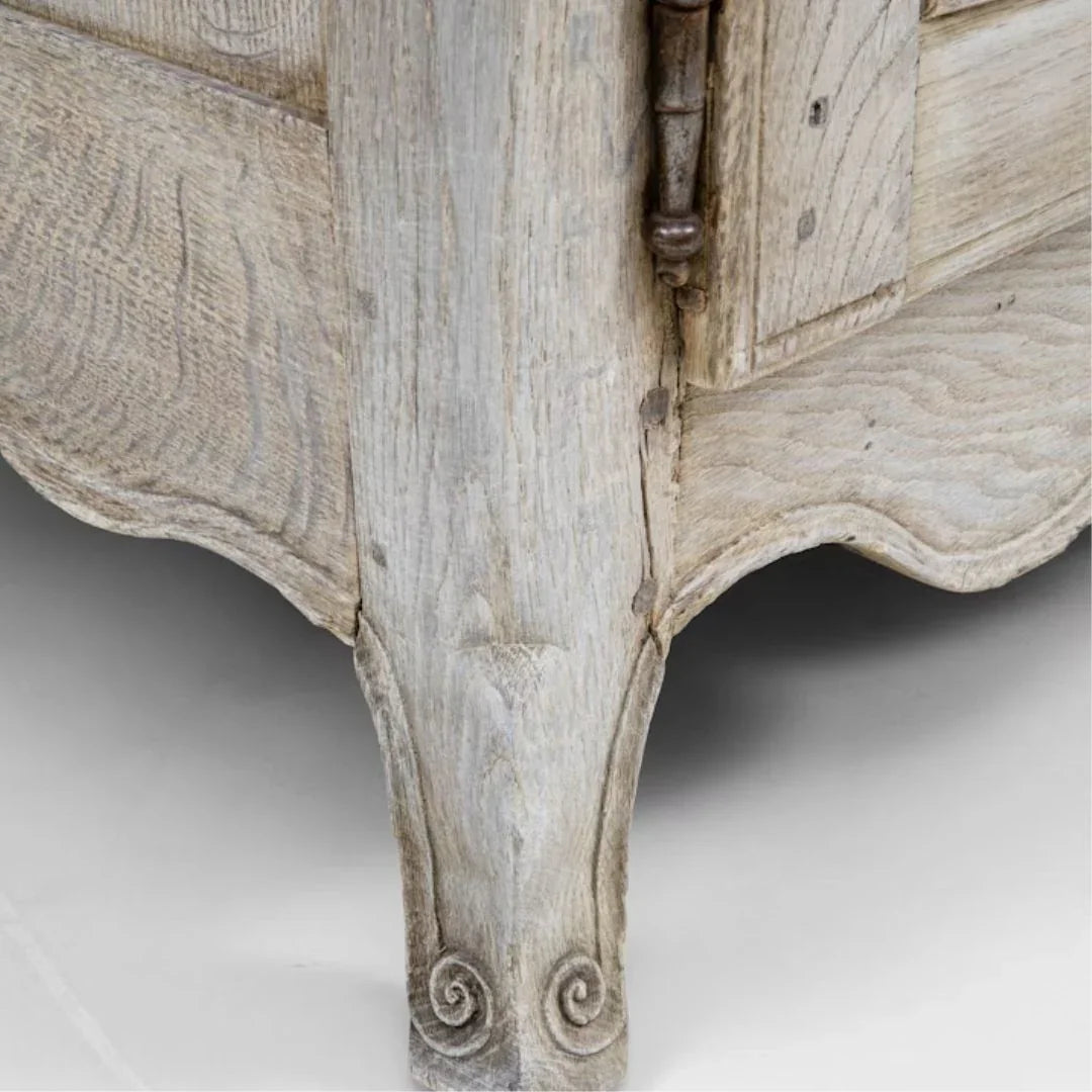 Vintage French Bleached Oak Cabinet, Circa 1870