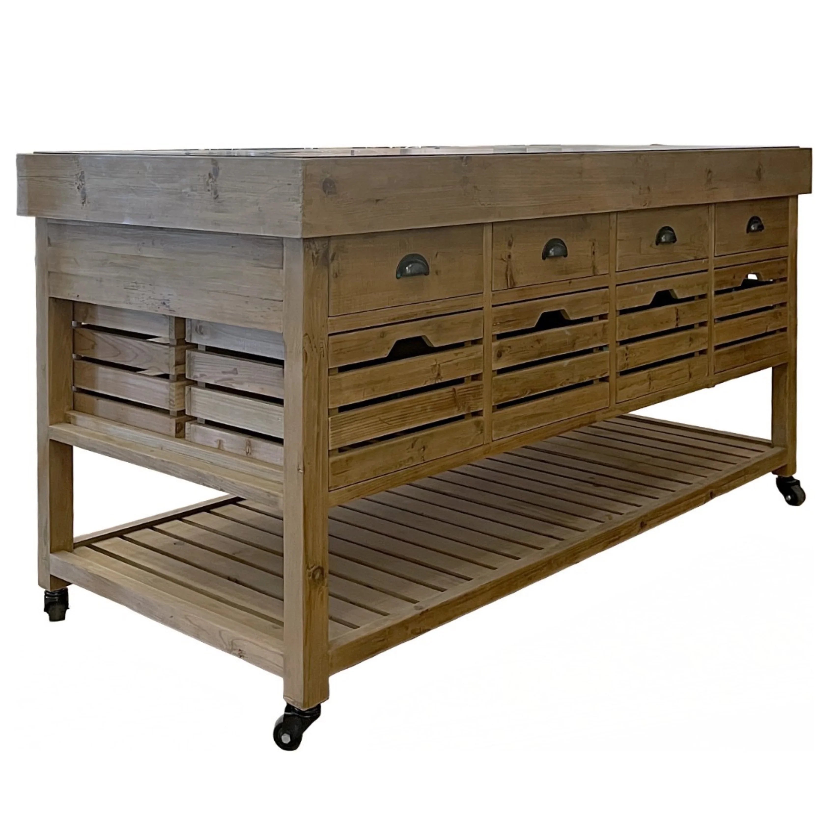 Blue Stone Reclaimed Pine Kitchen Island