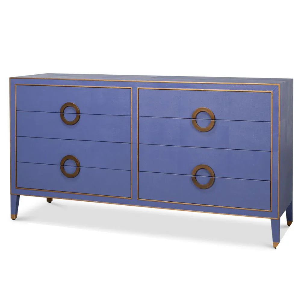Grey Leather & Gold Glam Chest