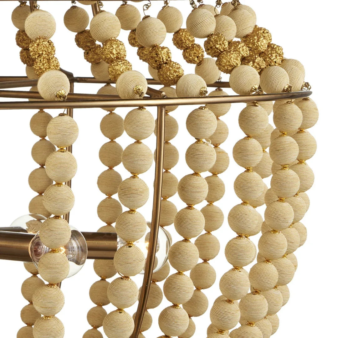 Boho Wood Bead Chandelier