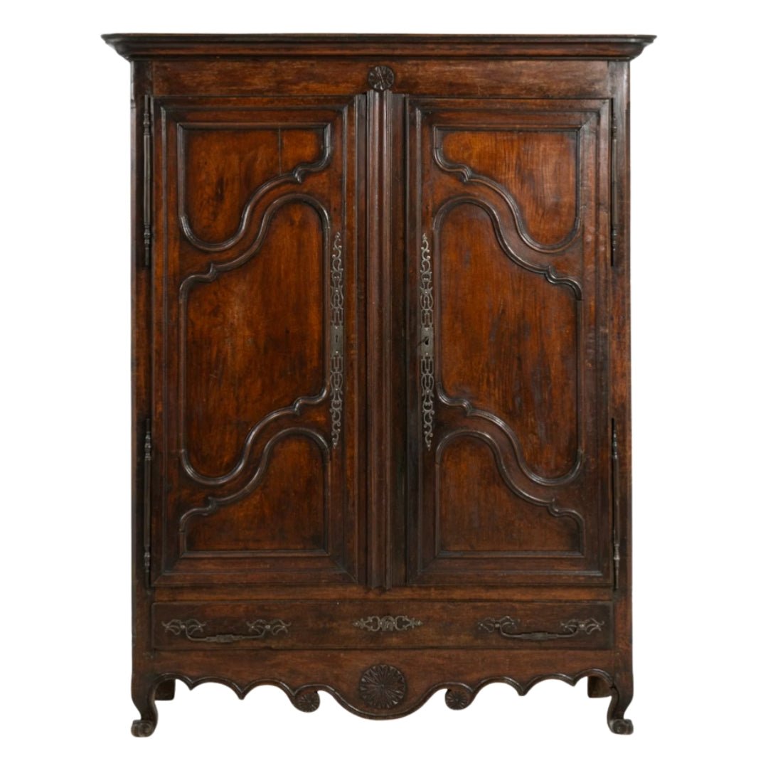 Bordelaise Louis XV Rich Wood Armoire, 19th Century
