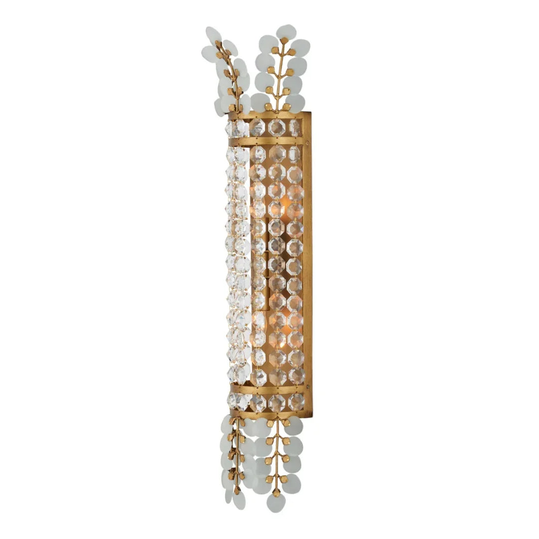 Brass Crystal Coronet Sconce