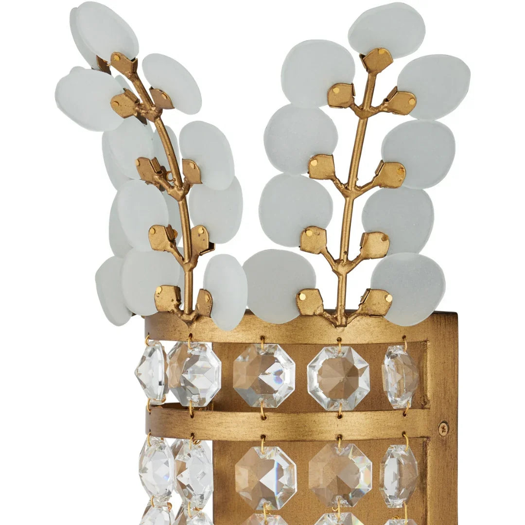 Brass Crystal Coronet Sconce