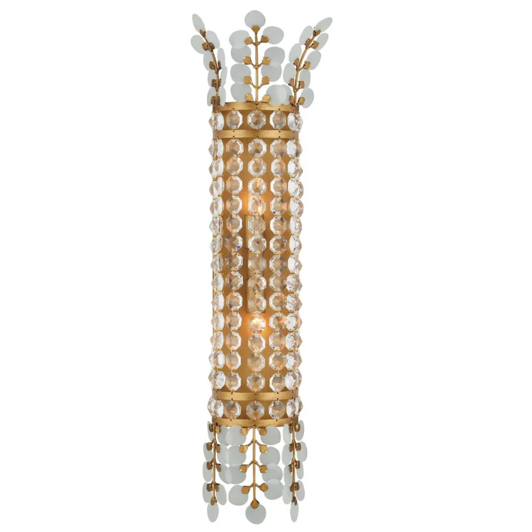 Brass Crystal Coronet Sconce