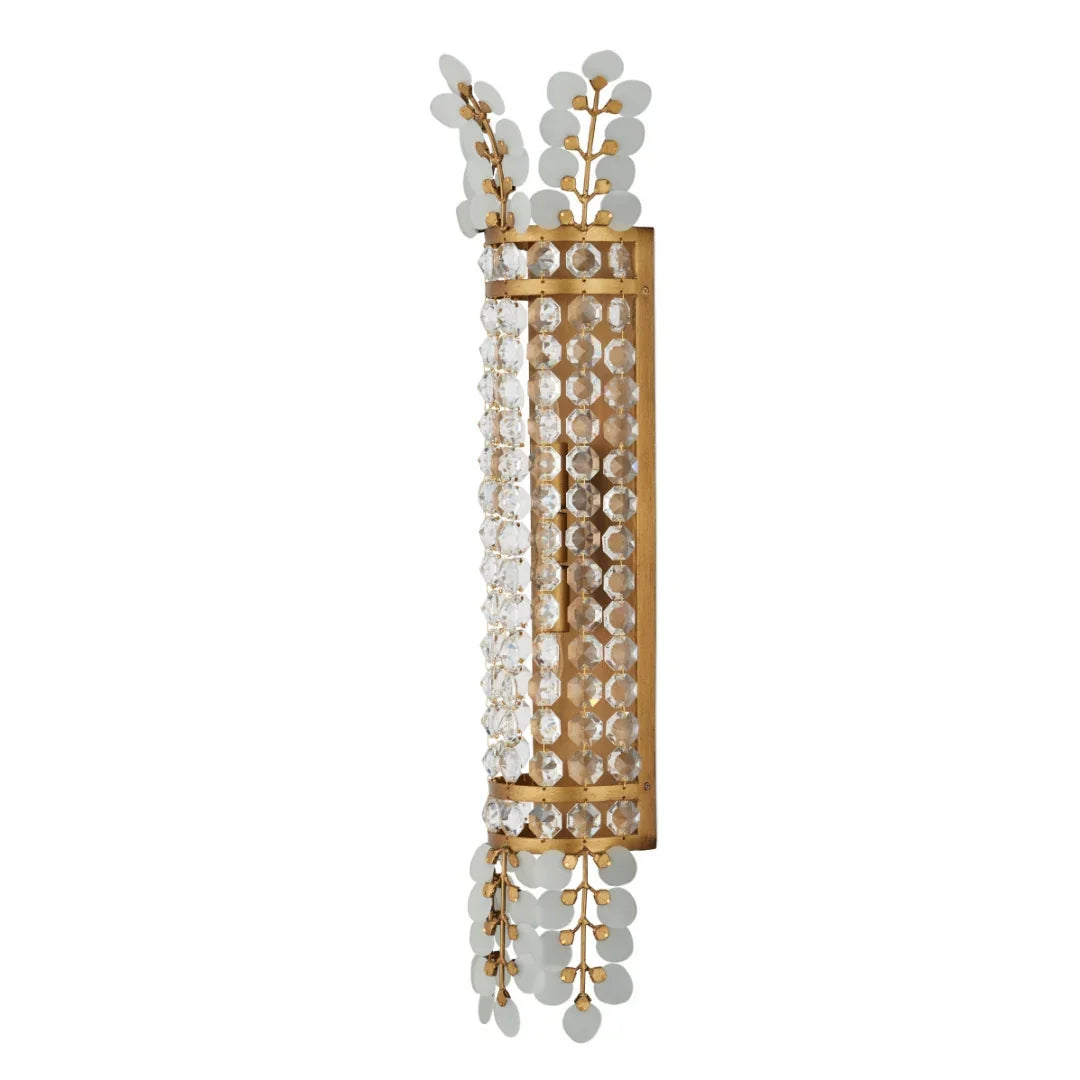 Brass Crystal Coronet Sconce
