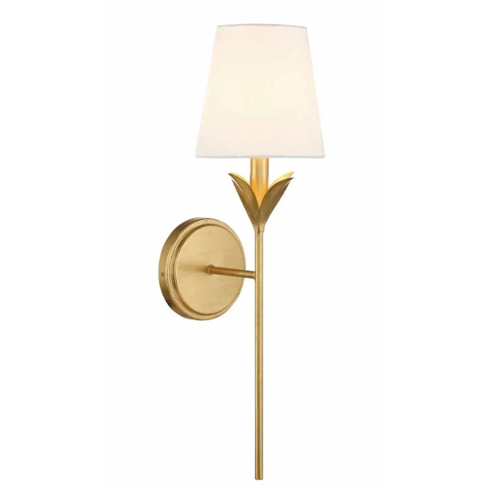 Lily Bloom Antique Gold Wall Sconce