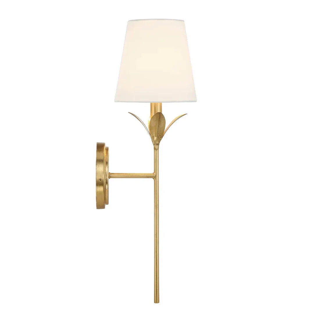 Lily Bloom Antique Gold Wall Sconce