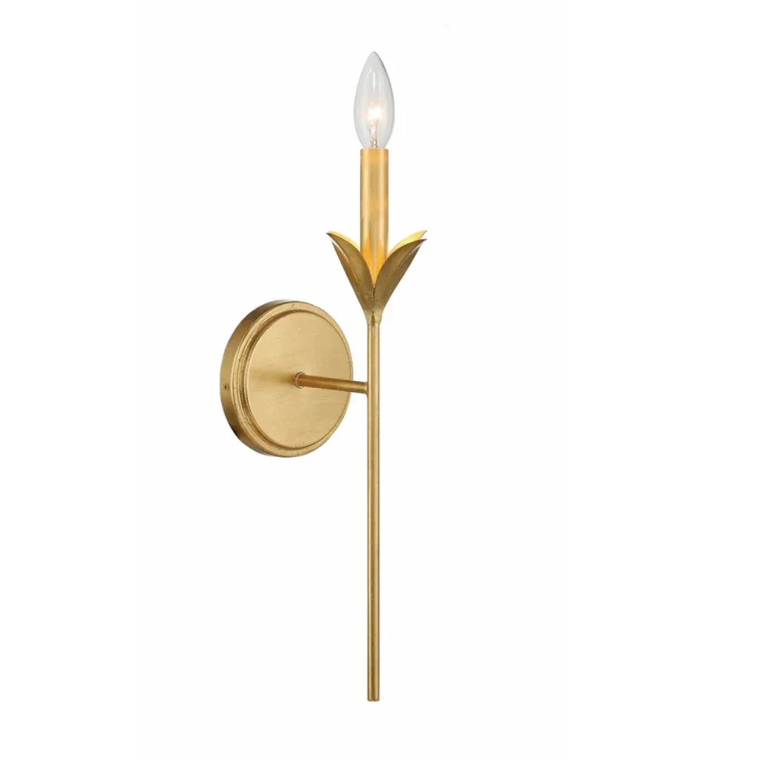 Lily Bloom Antique Gold Wall Sconce