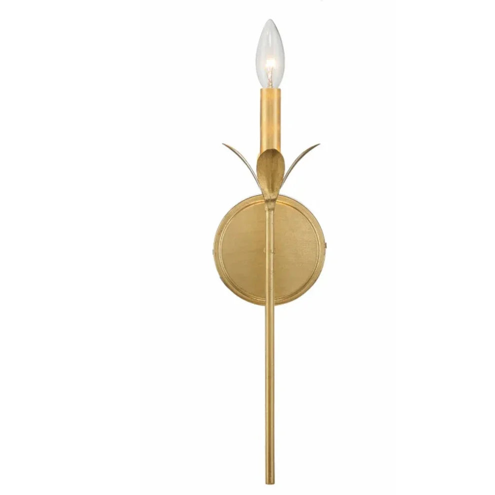 Lily Bloom Antique Gold Wall Sconce