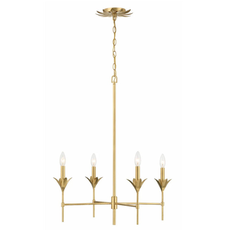 Lily Bloom Antique Gold Chandelier