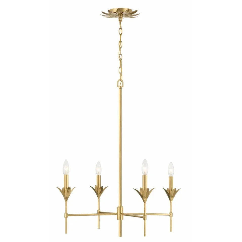 Lily Bloom Antique Gold Chandelier