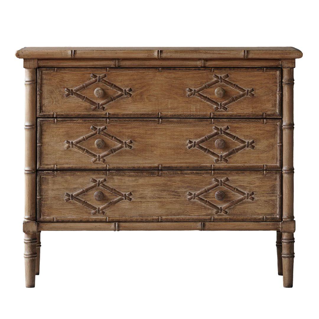 Distressed Natural Faux Bamboo Chest