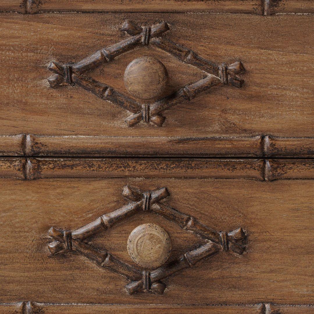 Distressed Natural Faux Bamboo Chest