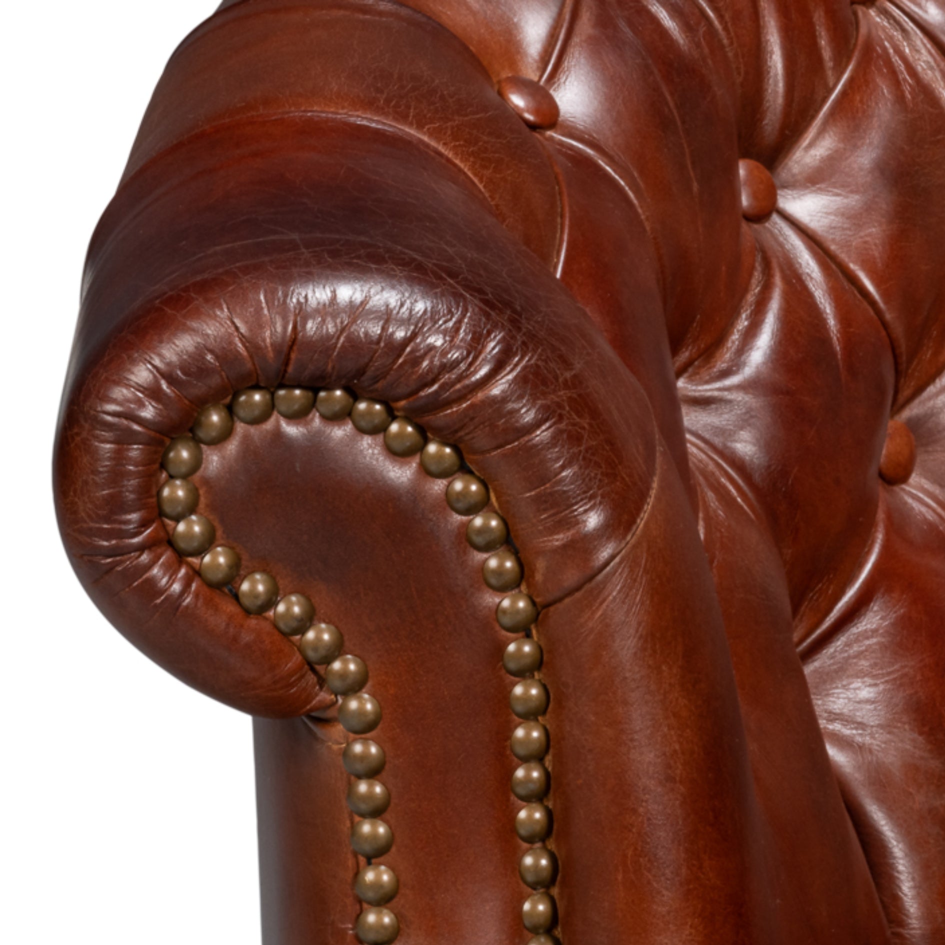 Brown Classic Barrel Chesterfield Leather Chair