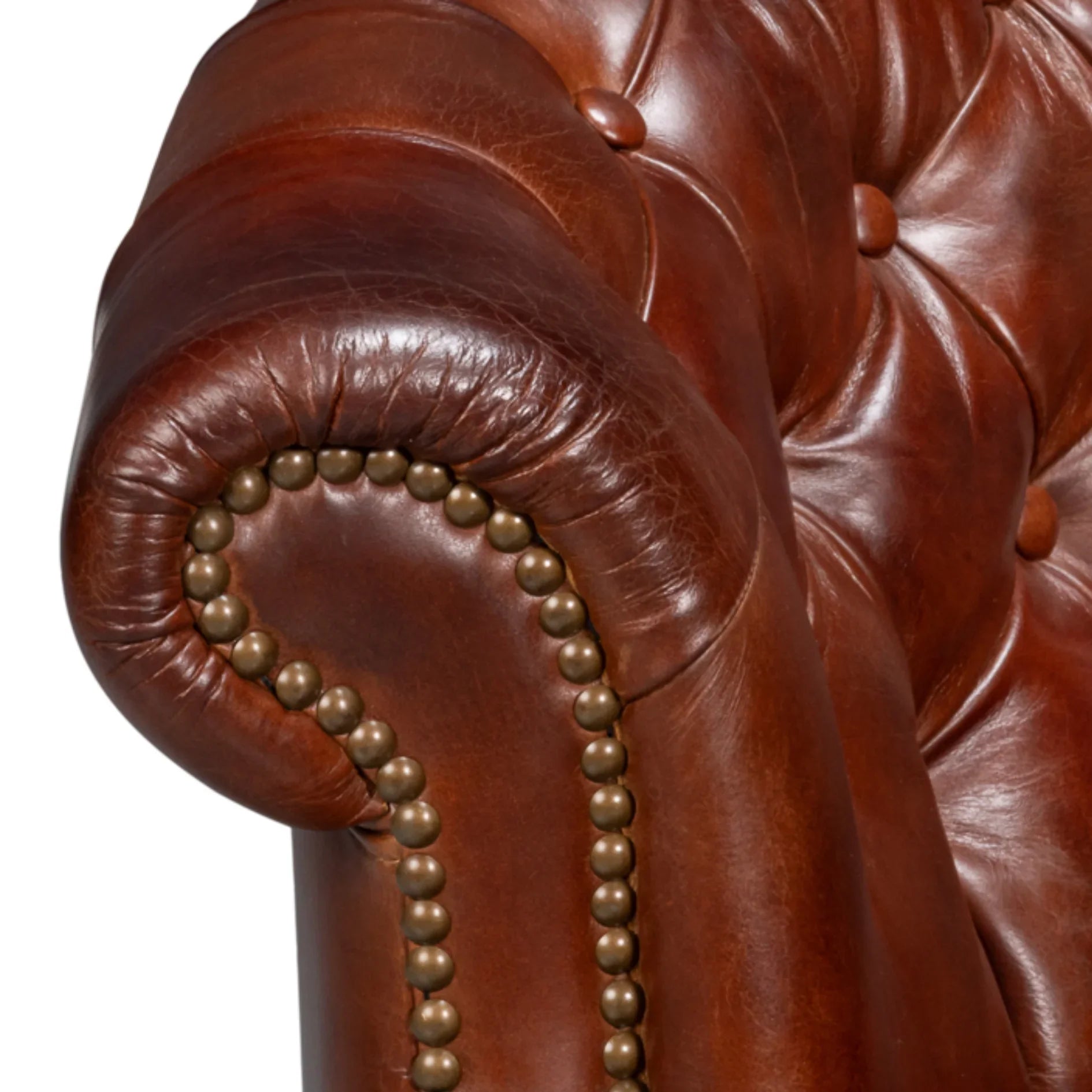 Brown Classic Barrel Chesterfield Leather Chair