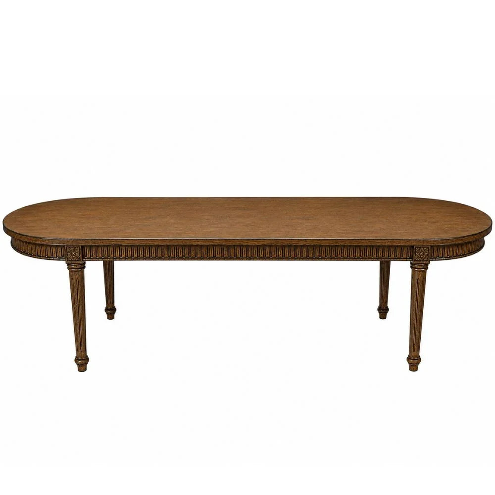 Wood Stained French Louis Oval Dining Table