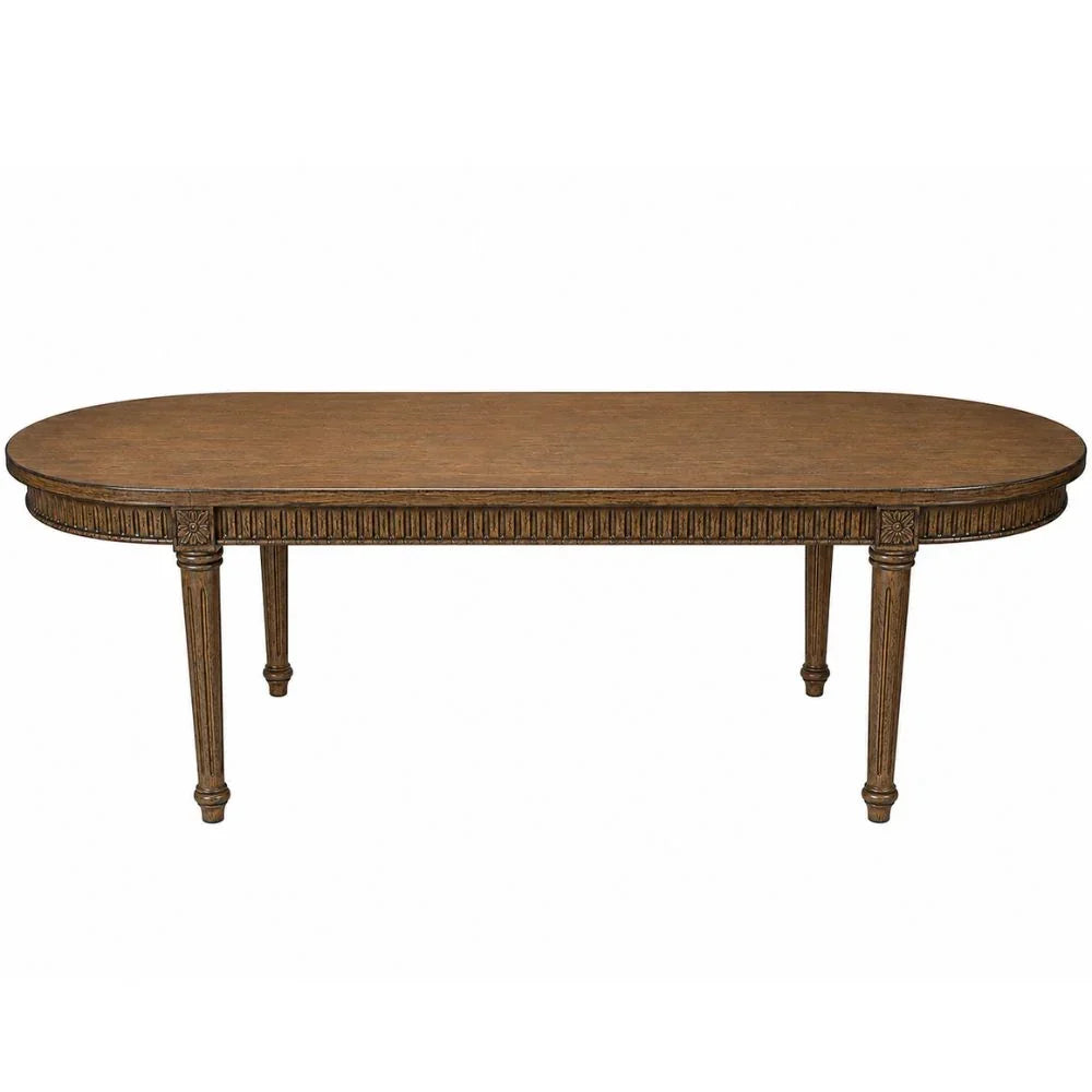Wood Stained French Louis Oval Dining Table