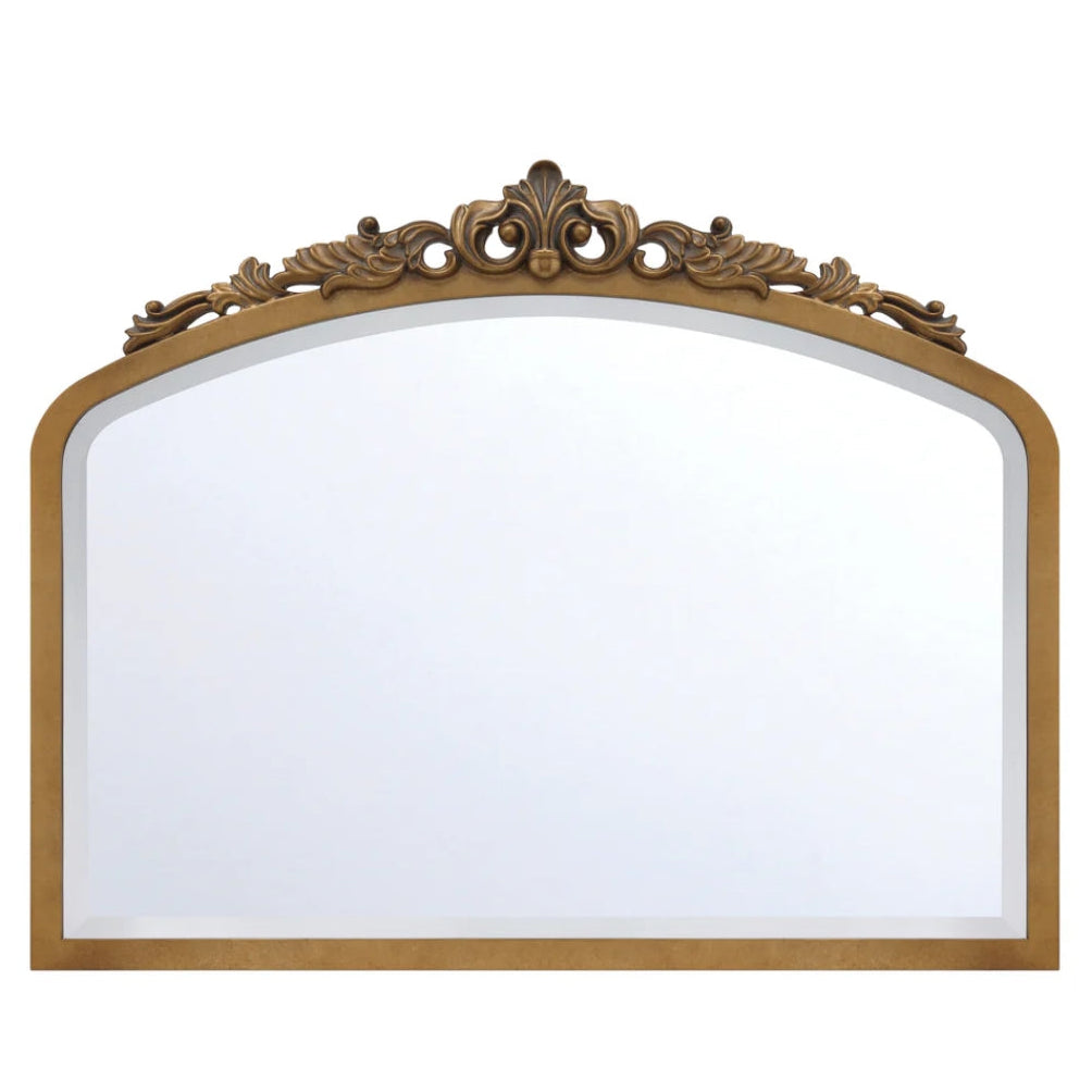 Chateau Acanthus Burnished Brass Mantel Mirror
