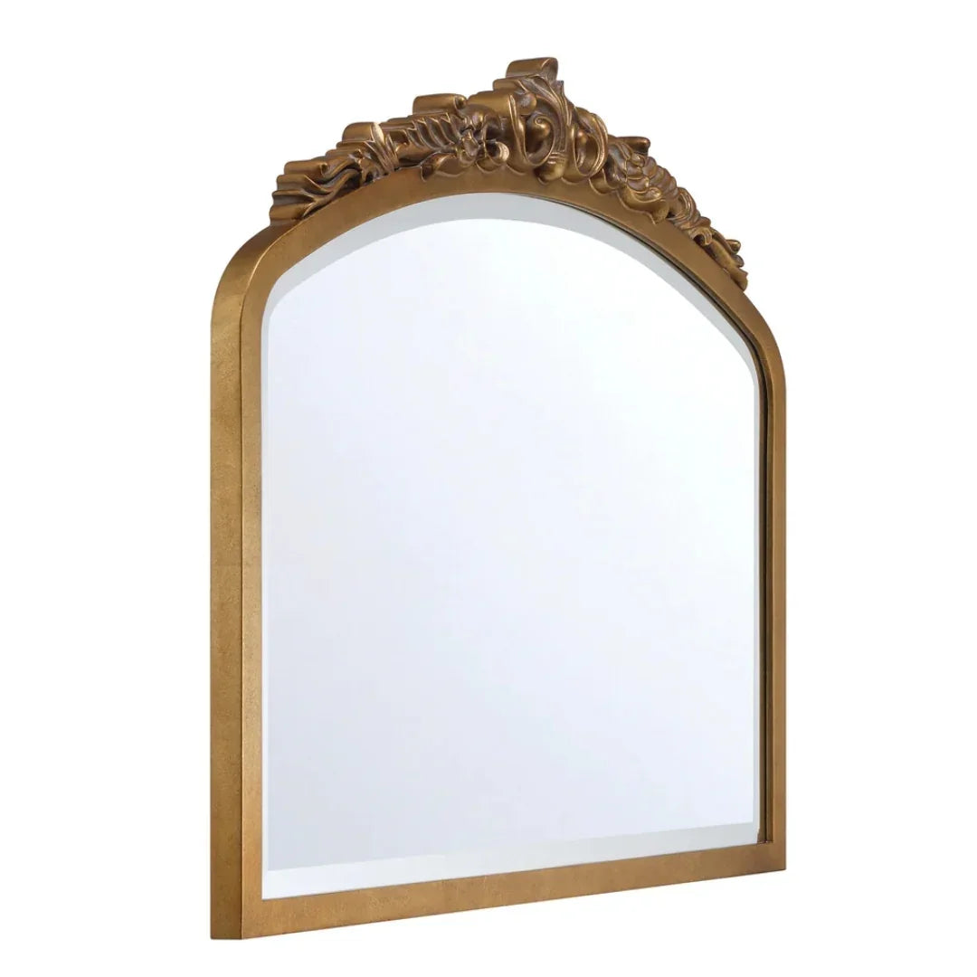 Chateau Acanthus Burnished Brass Mantel Mirror