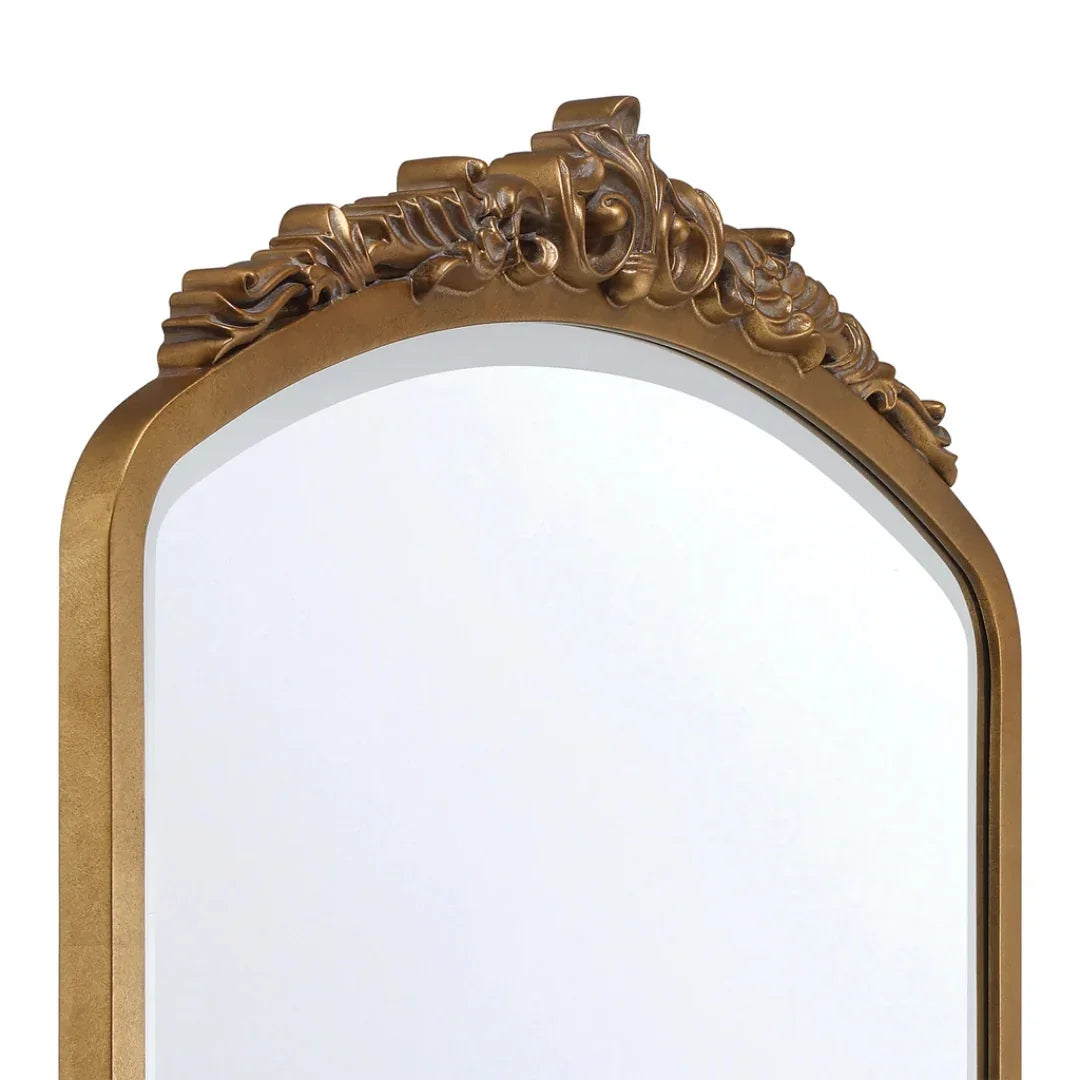 Chateau Acanthus Burnished Brass Mantel Mirror