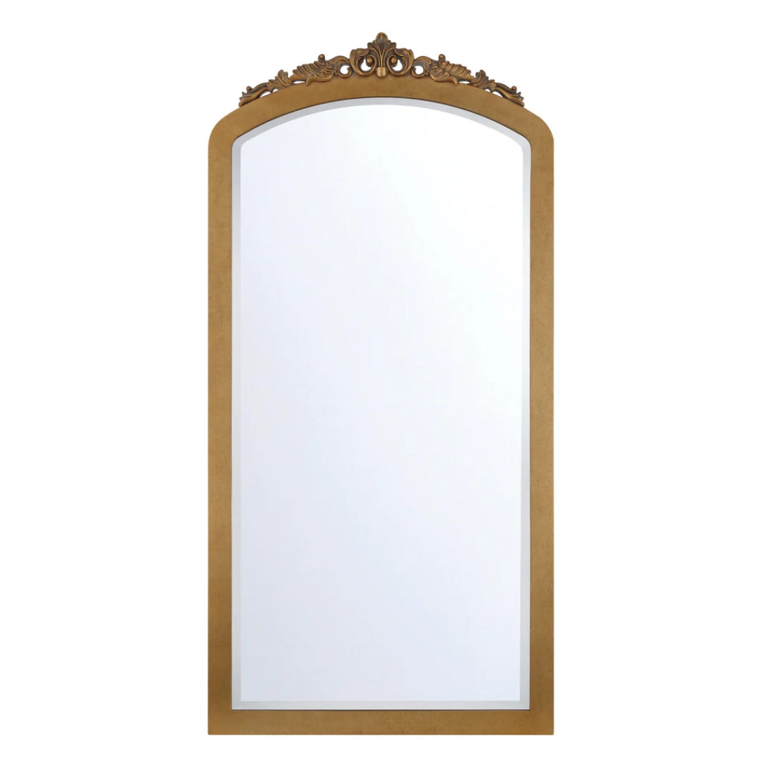 Tall Chateau Burnished Brass Floor Mirror