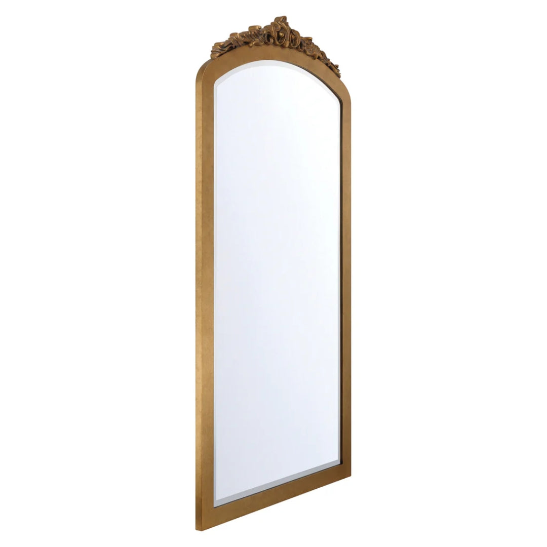 Tall Chateau Burnished Brass Floor Mirror