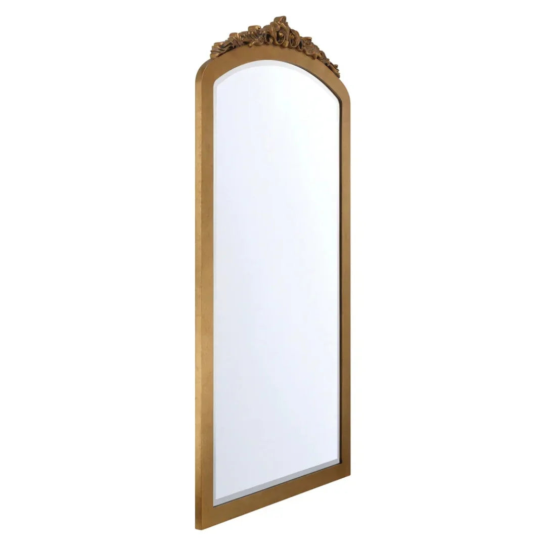 Tall Chateau Burnished Brass Floor Mirror