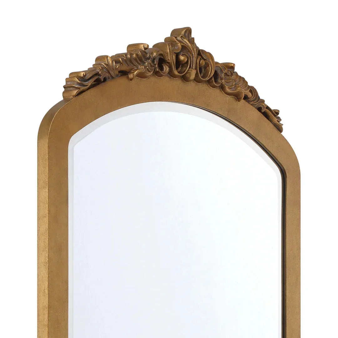 Tall Chateau Burnished Brass Floor Mirror