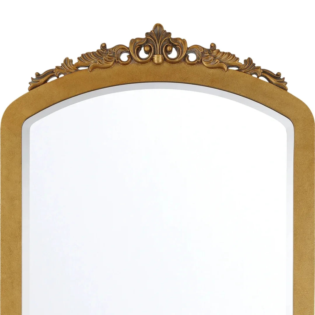 Tall Chateau Burnished Brass Floor Mirror