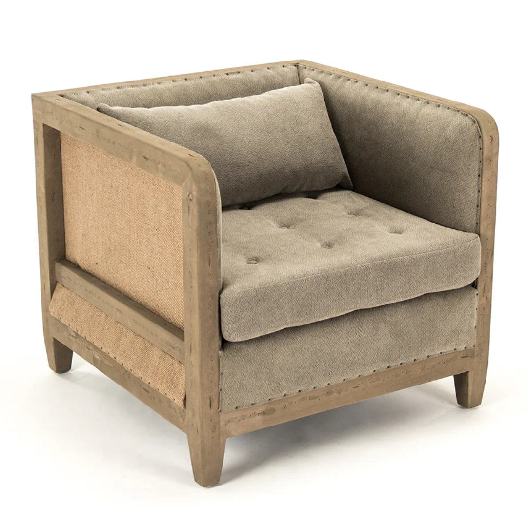 Bastide Linen & Burlap Lounge Chair