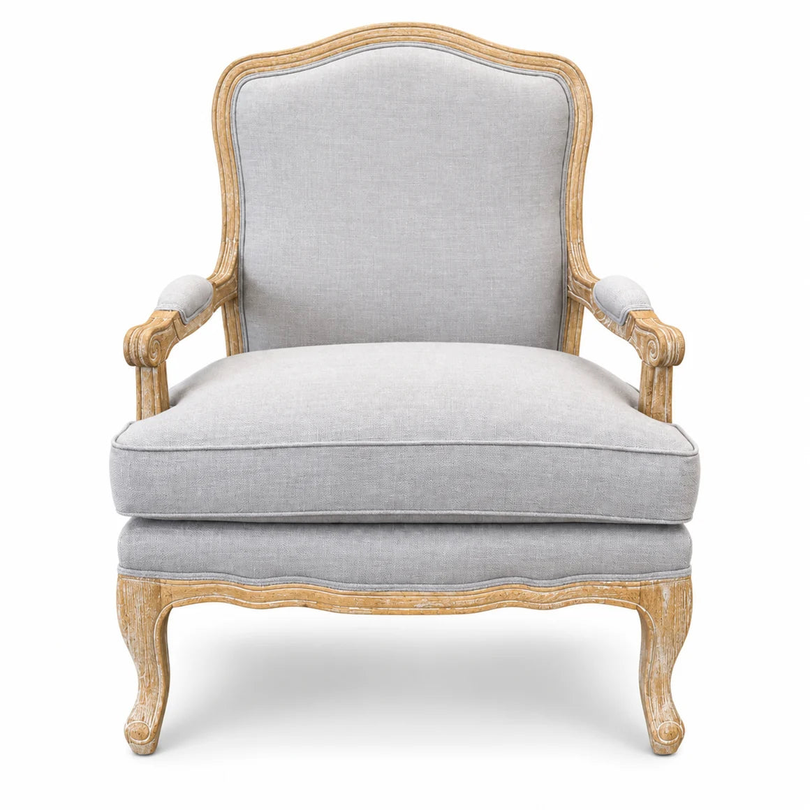 Dove Mist Upholstered Linen Armchair