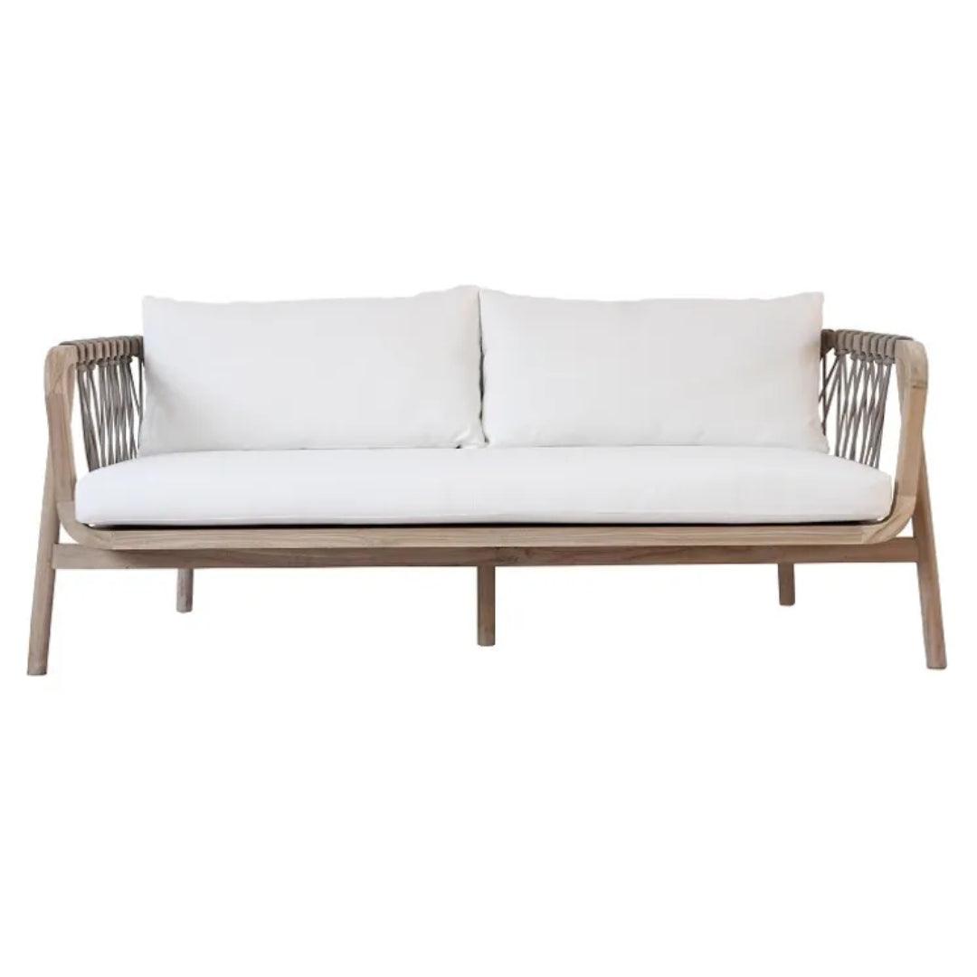 Natural Wood Frame Outdoor Sofa