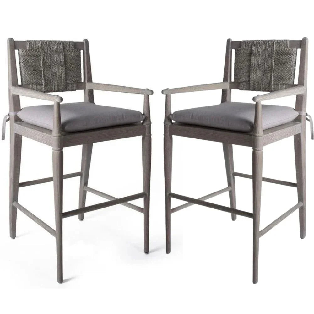 Cadiz Rush Back Counter Stool with Arms