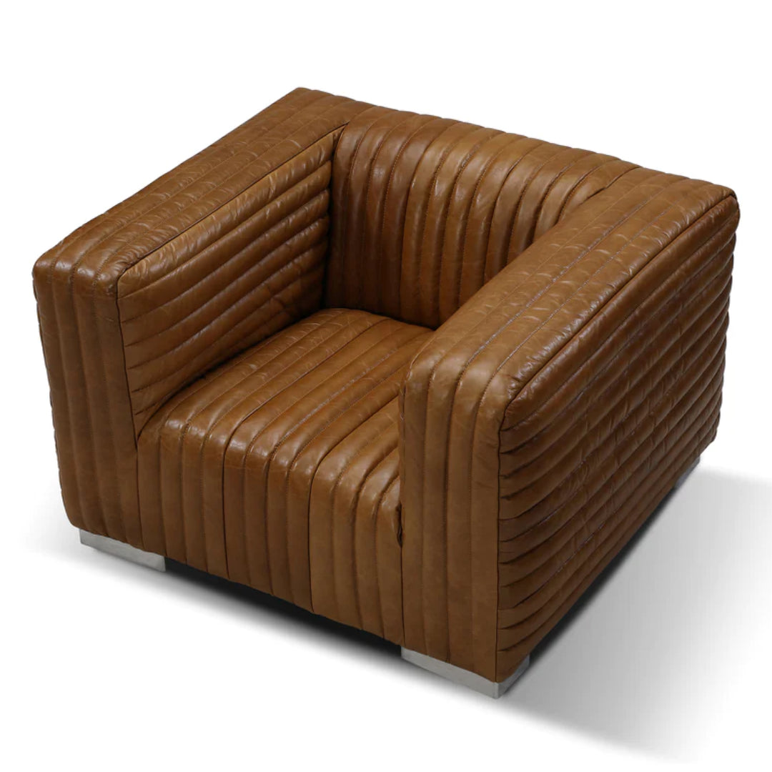 Ribbed Leather Canyon Chair