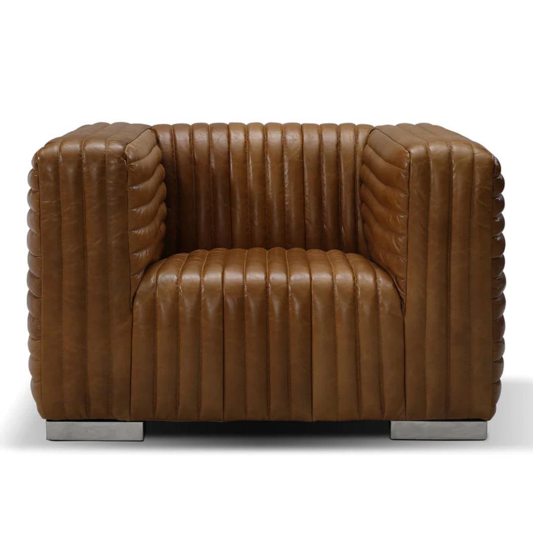 Ribbed Leather Canyon Chair