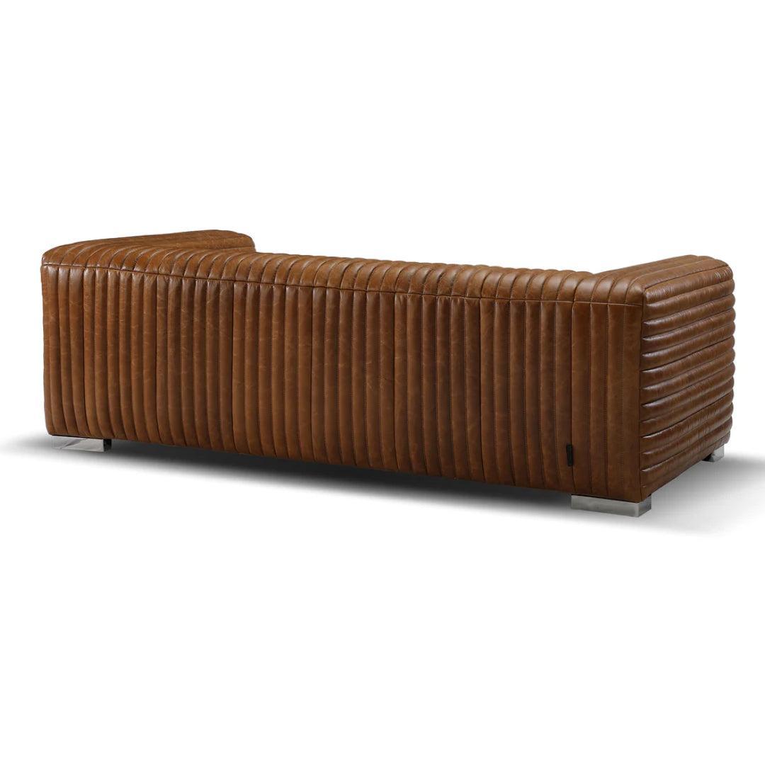 Ribbed Leather Canyon Sofa