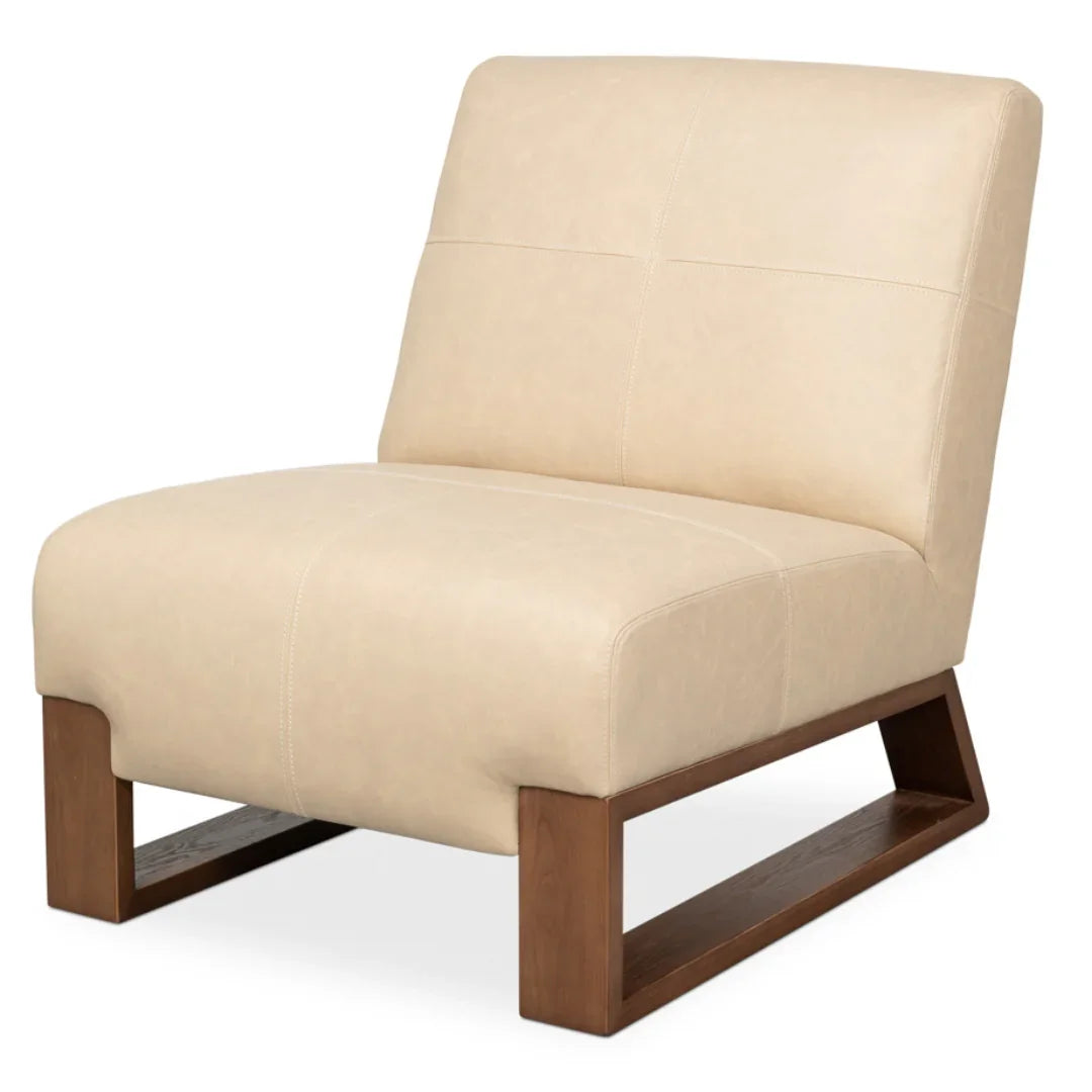 Cappuccino White Modern Slipper Chair