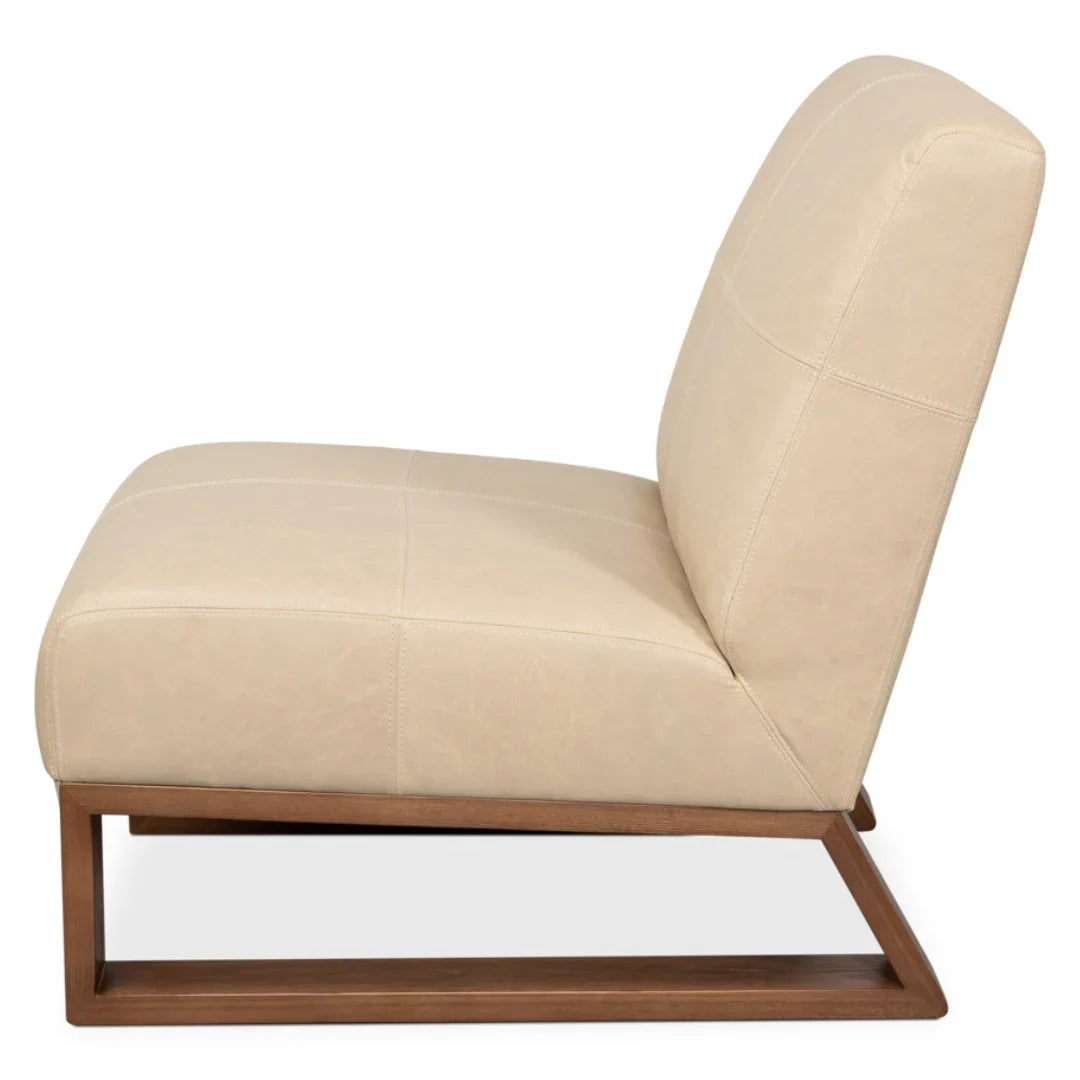 Cappuccino White Modern Slipper Chair