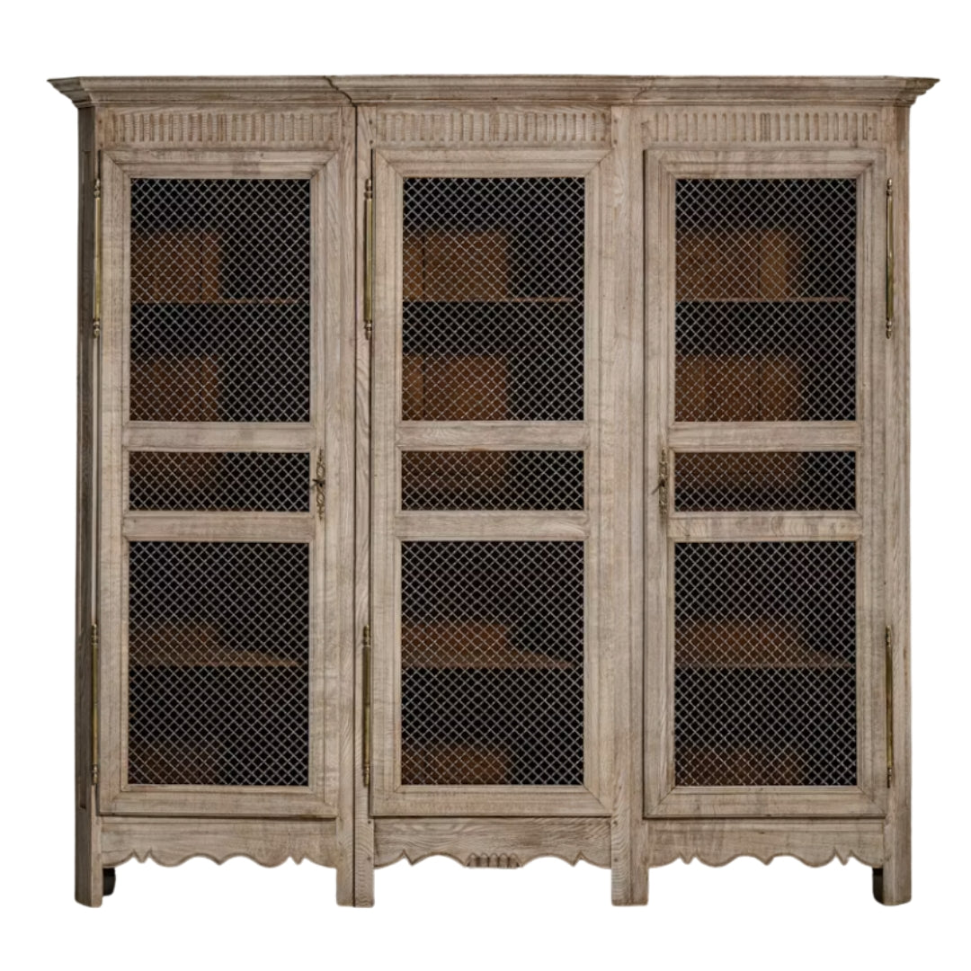 French Country Antique Mesh Display Cabinet, Circa 1840