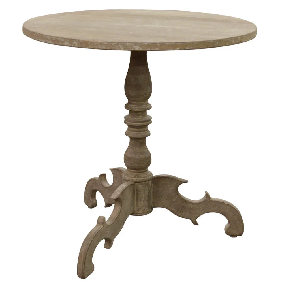 French Carved Pedestal Side Table