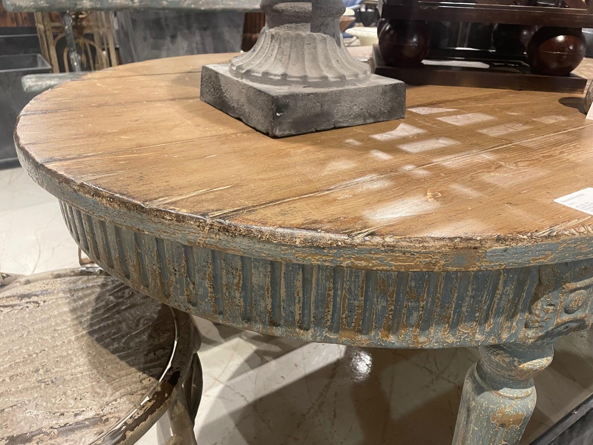 Round French Blue Cassis Dining Table