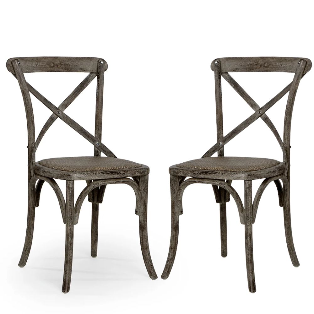 Charcoal Gray Parisian Cafe Chairs - Set of 2