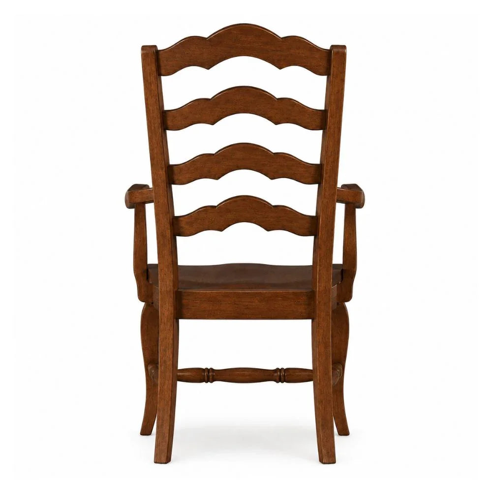Chestnut French Country Ladder Back Armchair